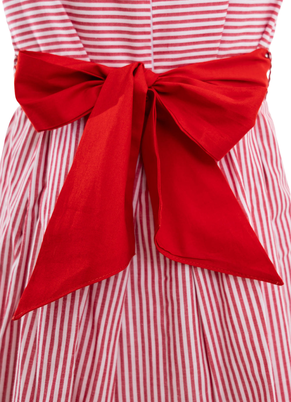 Vestido Algodão Listrado Maxi Laço Natal