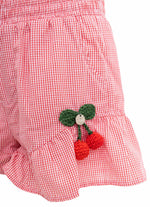 Short Algodão Xadrez Cereja Resort