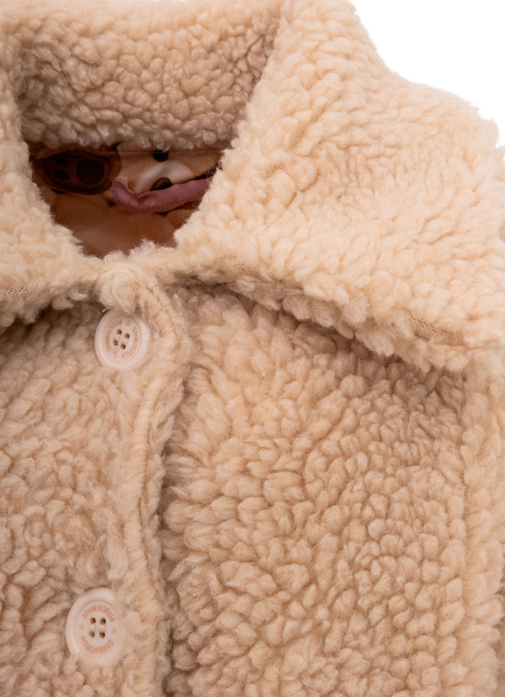 Casaco Pele Carneirinho Com Ursinho Après-Ski