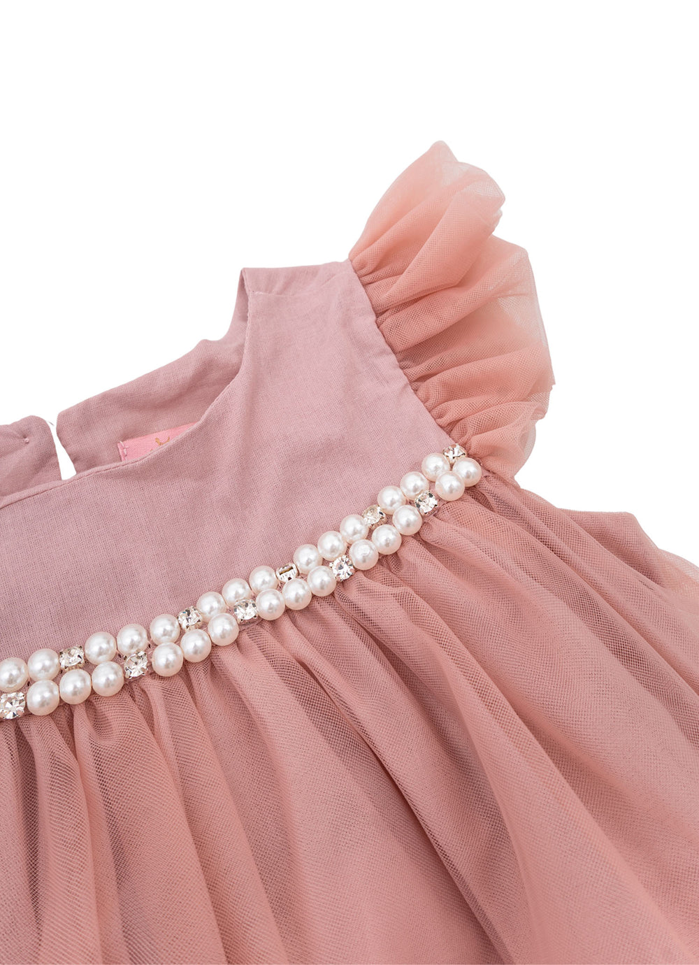 Vestido Tule Princesa Bordados Pérolas e Cristais