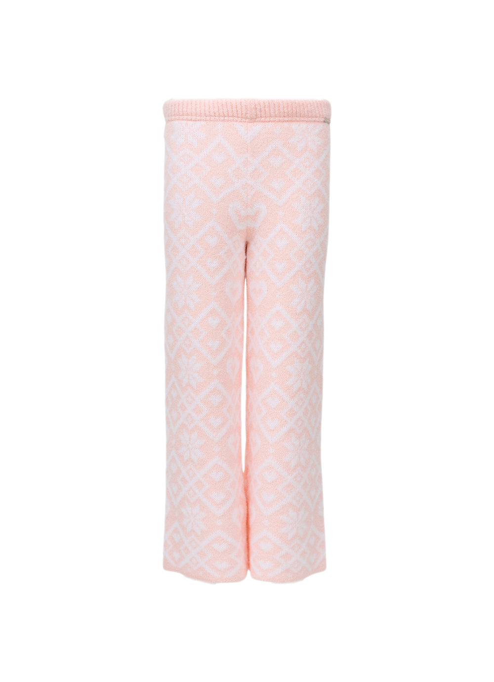 Calça Tricot Reta Jacquard Floco E Coração