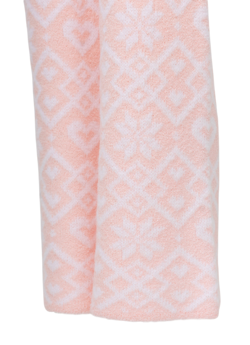 Calça Tricot Reta Jacquard Floco E Coração