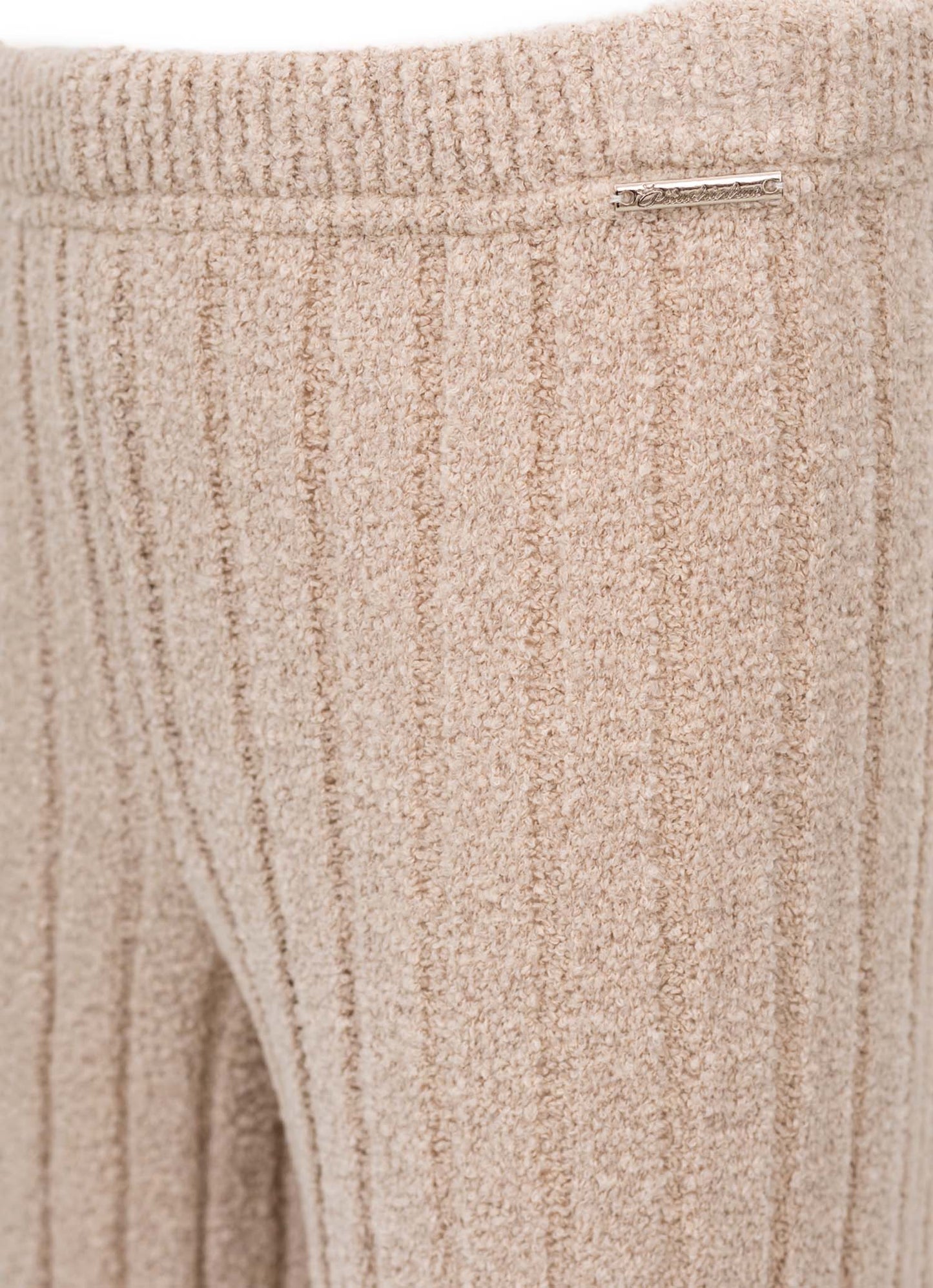 Calça Reta Tricot Canelado Après-Ski