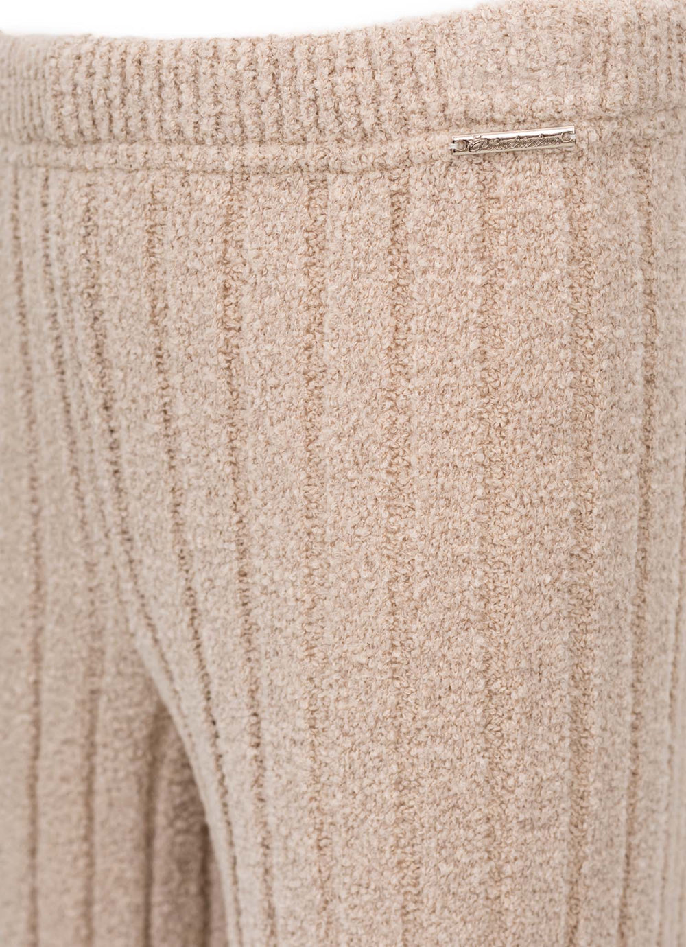 Calça Reta Tricot Canelado Après-Ski