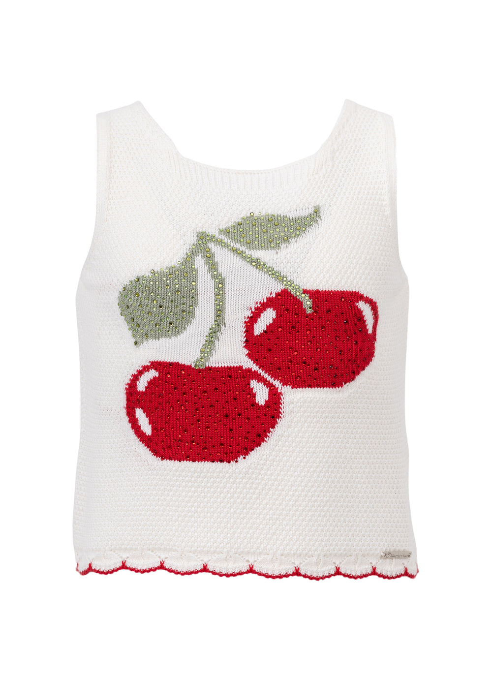 Regata Tricot Maxi Cereja Cristais Resort