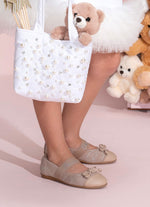 Sapatilha Knit Biqueira e Laço Couro