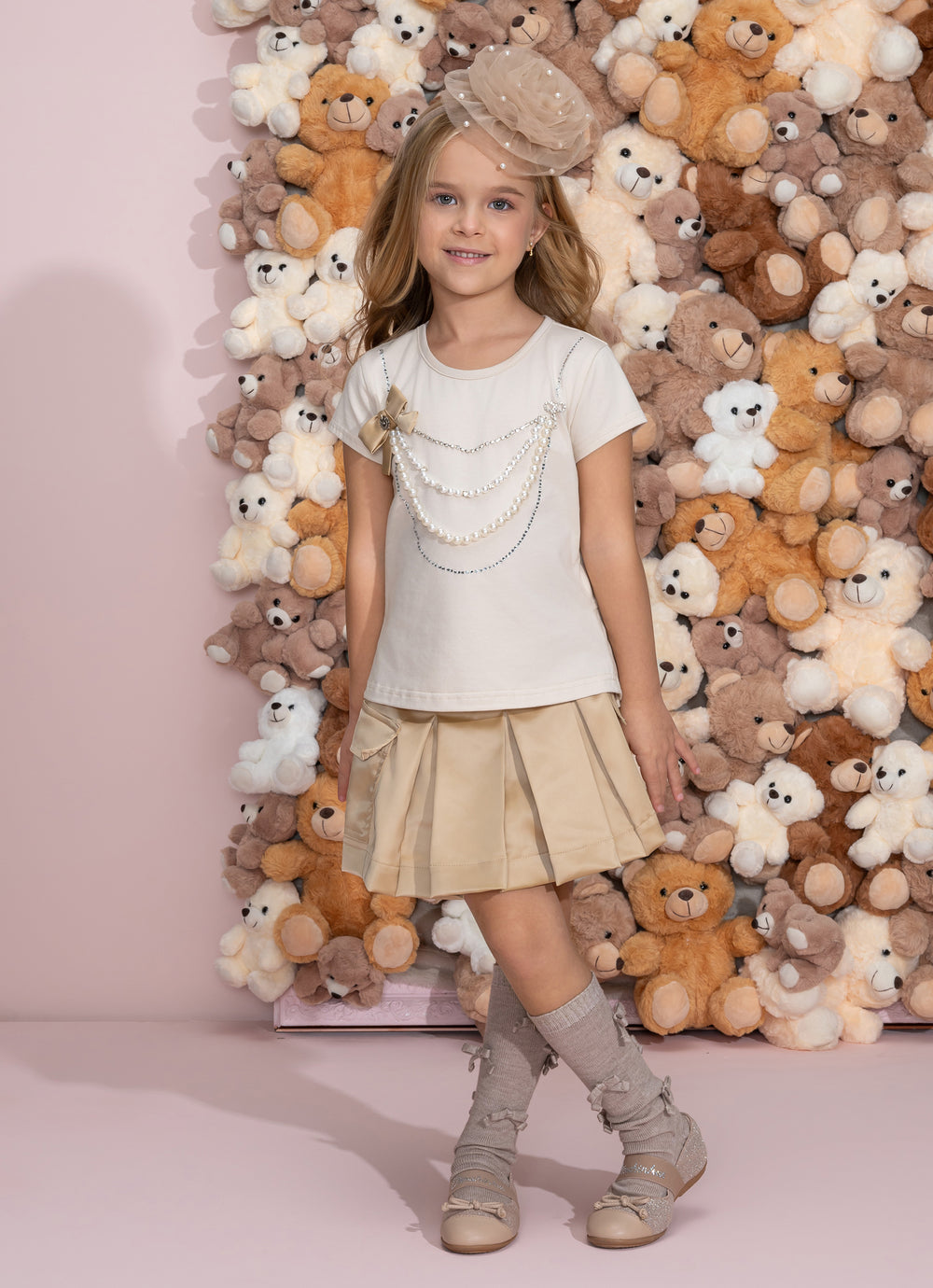 Conjunto Festa Blusa Cotton e Saia Short Cetim