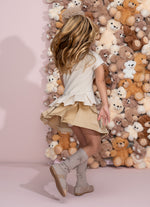 Conjunto Festa Blusa Cotton e Saia Short Cetim