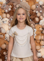 Conjunto Festa Blusa Cotton e Saia Short Cetim