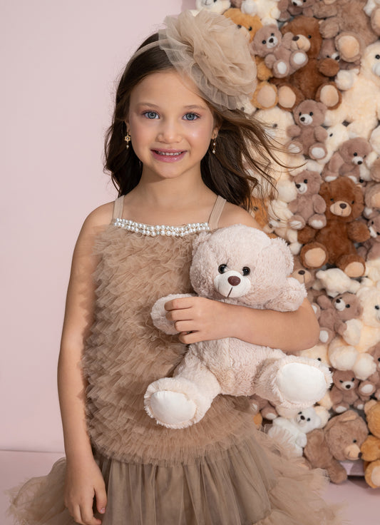 Conjunto Festa Blusa Ribana e Saia Short Tule