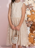 Vestido Festa Lantejoulas Laço Costas