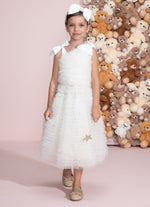 Vestido Festa Tule Frufru Laço