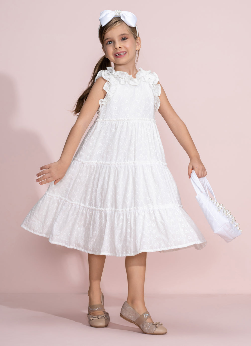 Vestido Festa  Broderi Babados Cristal