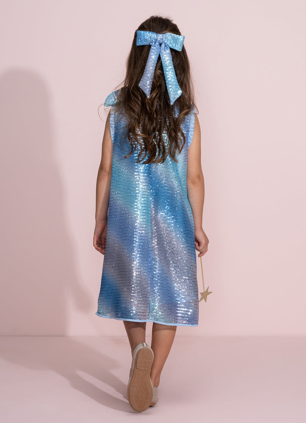 Vestido Festa Paetê Com Presilha Laço