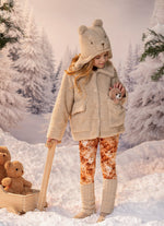 Casaco Pele Carneirinho Com Ursinho Après-Ski