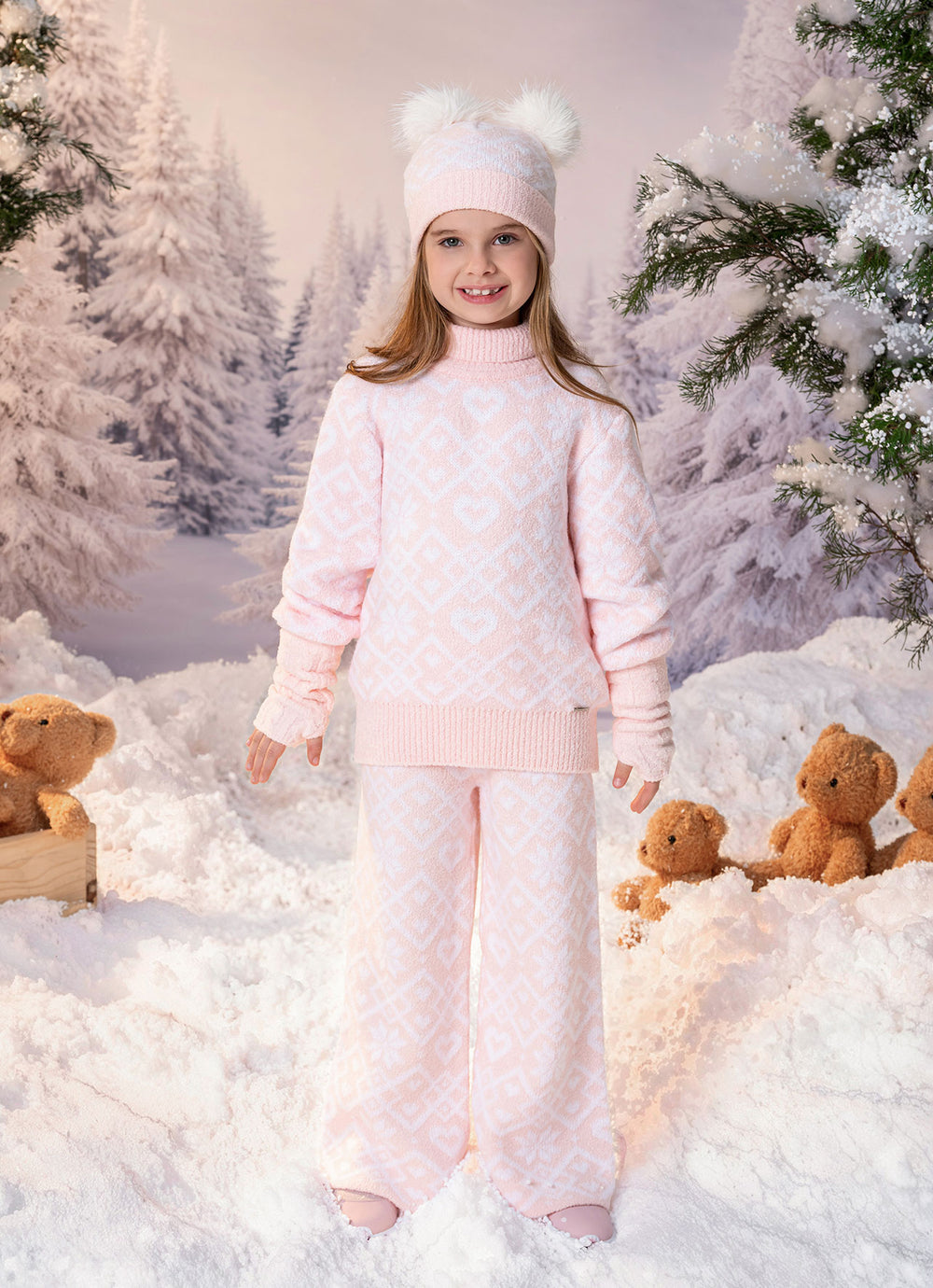 Blusa Tricot Jacquard Floco E Coração Après-Ski