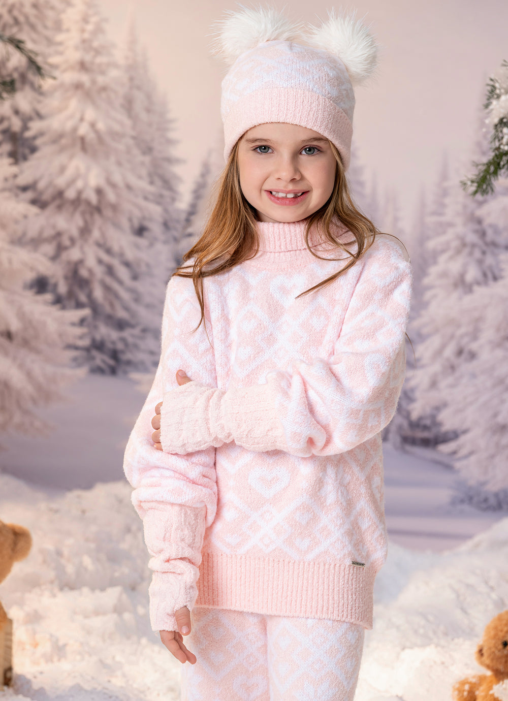 Blusa Tricot Jacquard Floco E Coração Après-Ski
