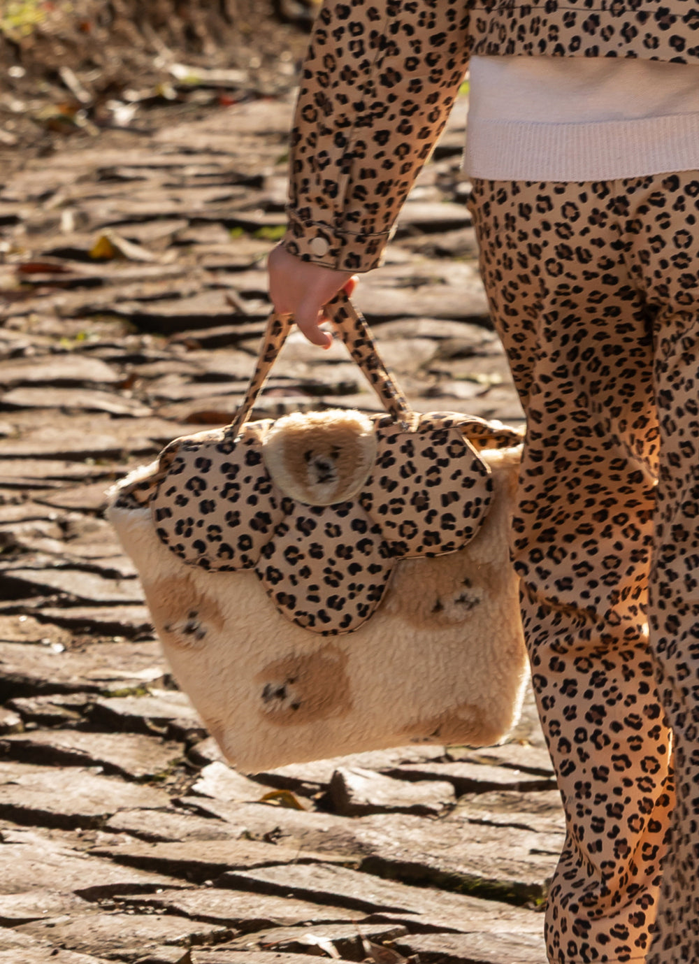 Bolsa Teddy Rostinho Ursas Detalhe Onçinha