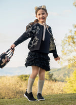 Casaco Tricot Multi Lacinhos Bordados