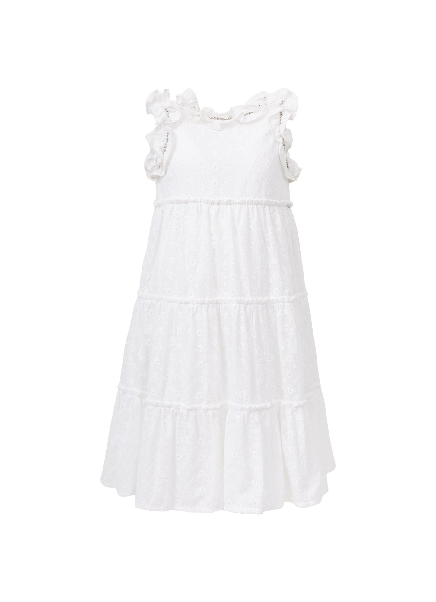 Vestido Festa  Broderi Babados Cristal