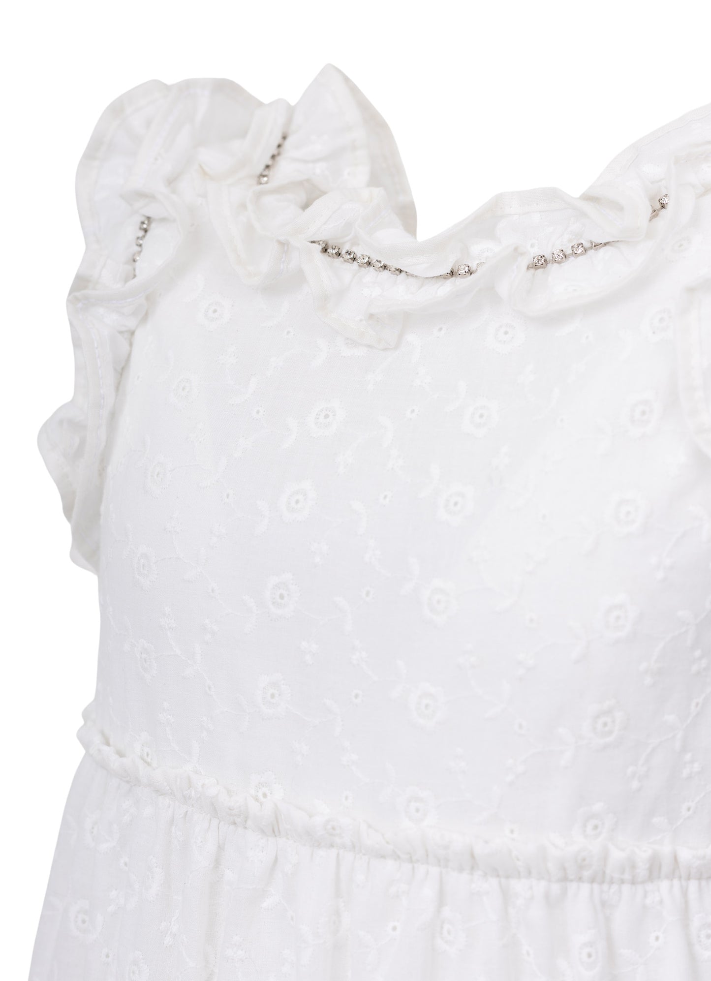 Vestido Festa  Broderi Babados Cristal