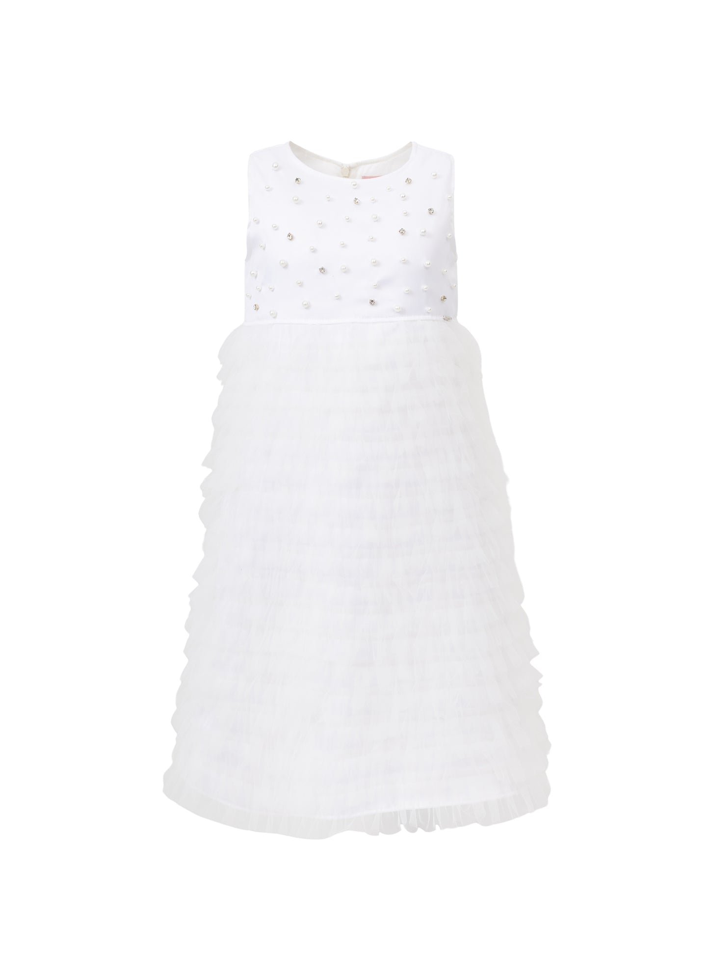 Vestido Festa Cetim Babadinhos Tule