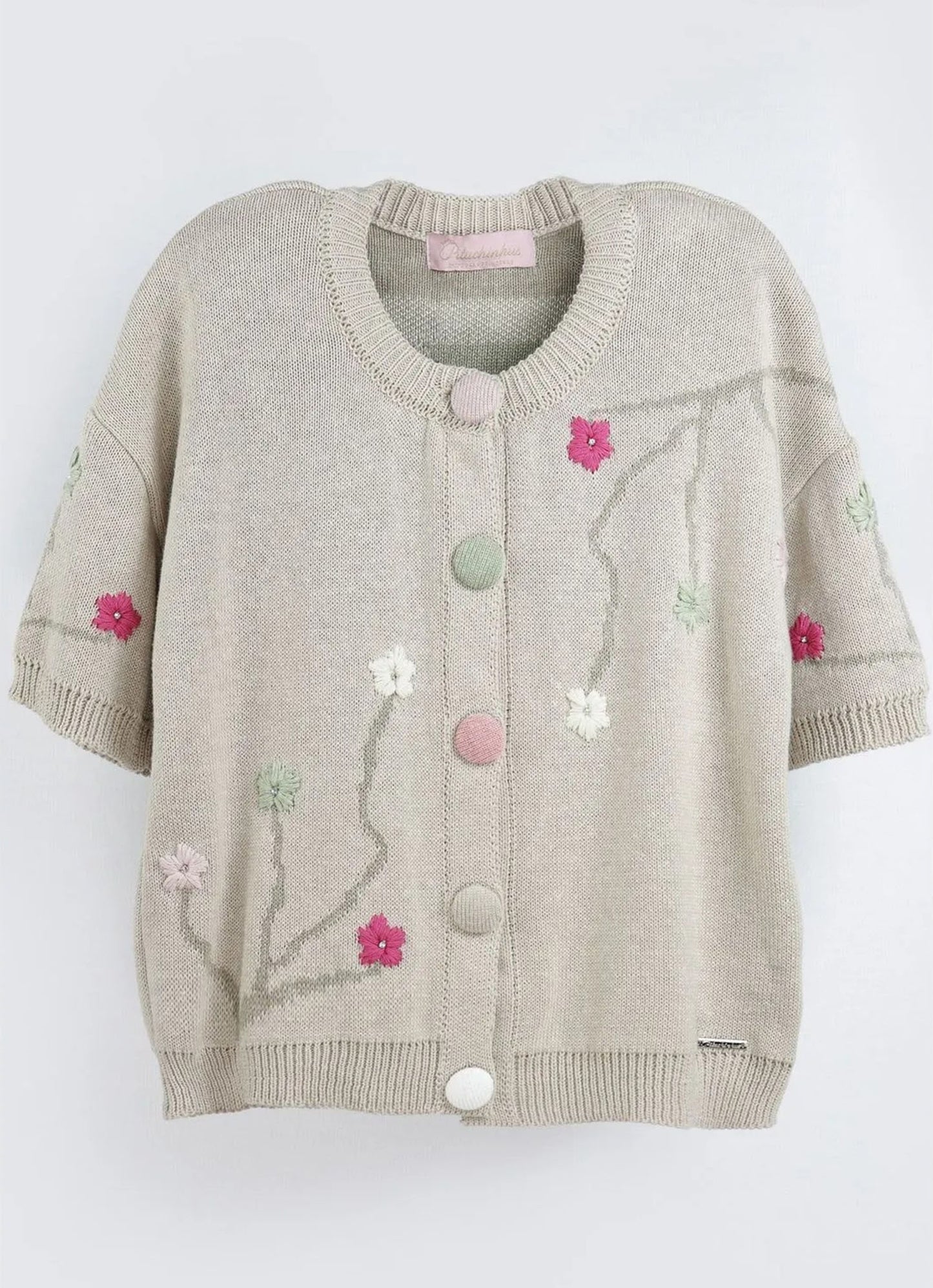 Casaco Tricot Bordados