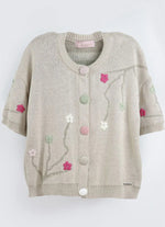 Casaco Tricot Bordados