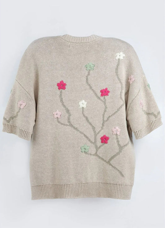 Casaco Tricot Bordados