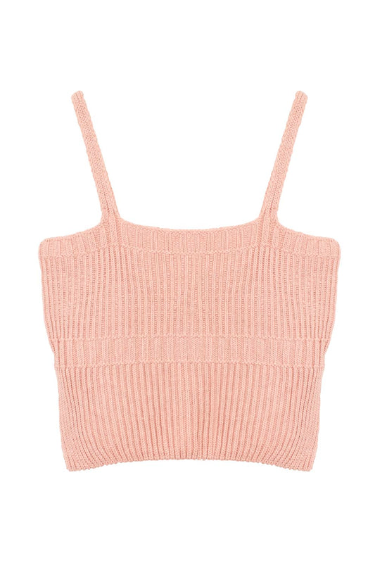 Blusa Alça Cropped Tricot Canelado