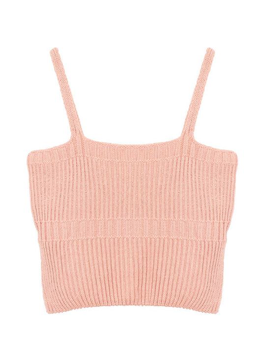 Blusa Alça Cropped Tricot Canelado