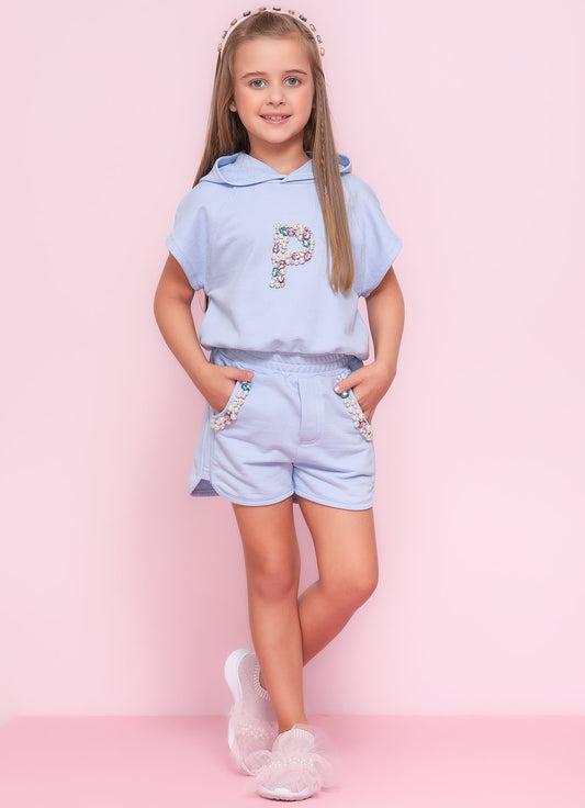 Blusa Cropped Moletom Bordados