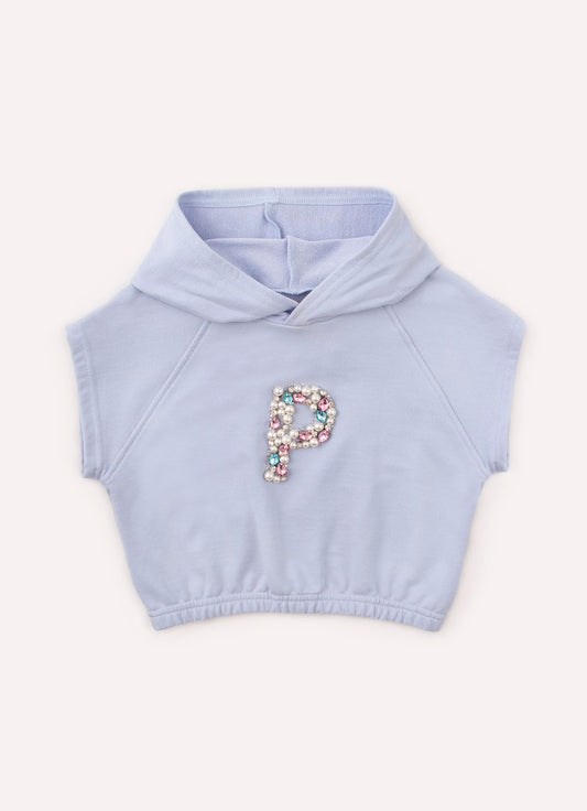 Blusa Cropped Moletom Bordados