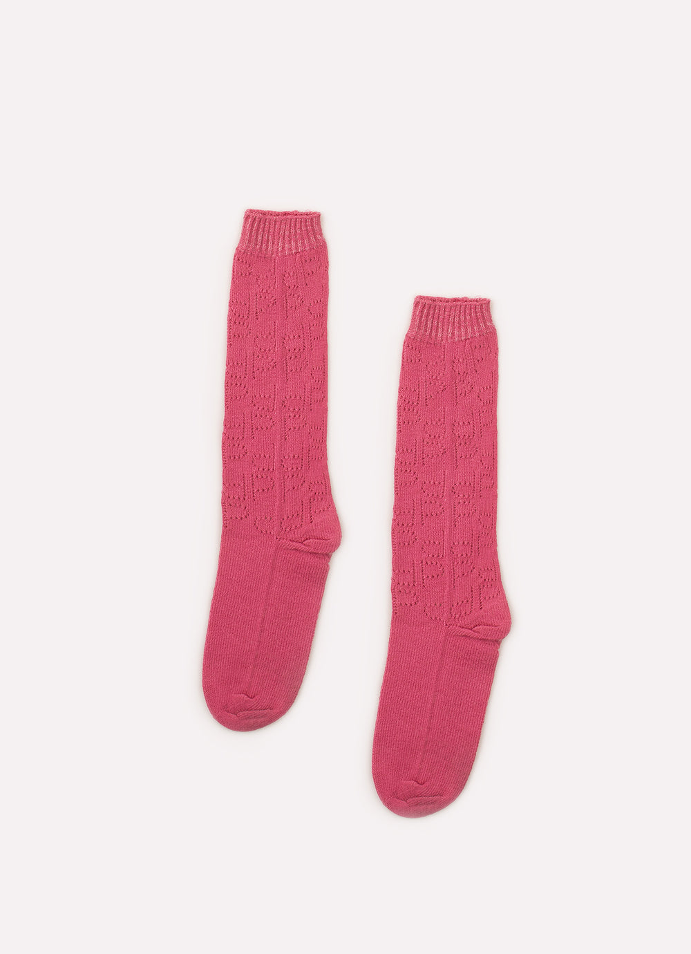 Meia Tricot Monogramas Vazados