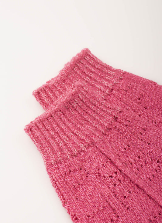 Meia Tricot Monogramas Vazados