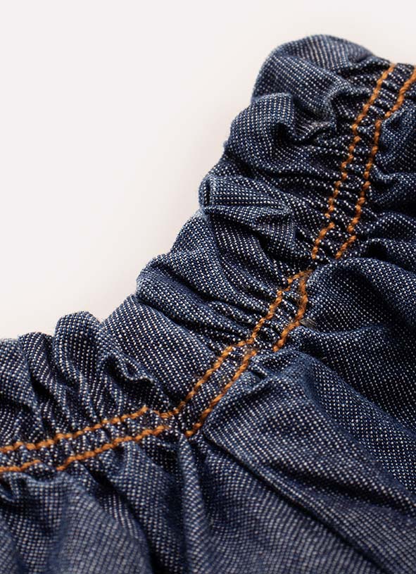 Blusa Cropped Jeans Cristais