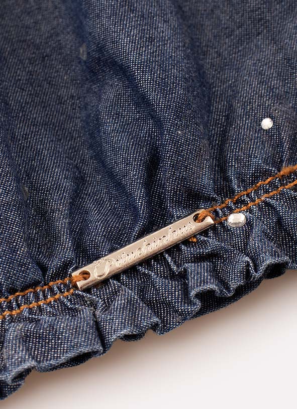 Blusa Cropped Jeans Cristais