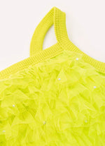 Blusa Cropped Ribana e Tule