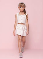 Blusa Regata Cropped Moletom Boucle