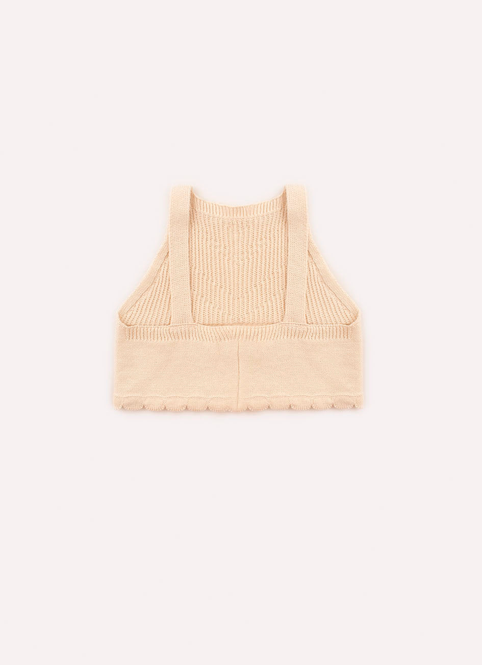 Blusa Cropped Tricot Ponto Crochê