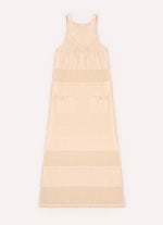 Vestido Longo Tricot Ponto Crochê