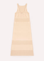 Vestido Longo Tricot Ponto Crochê