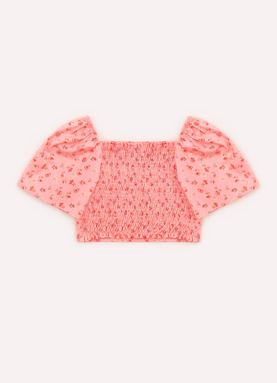 Blusa Cropped Algodão Estampado
