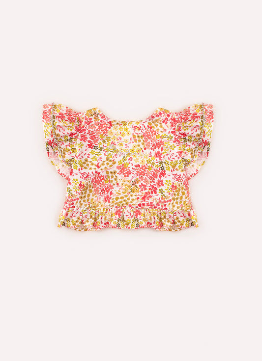 Blusa Cropped Algodão Estampado