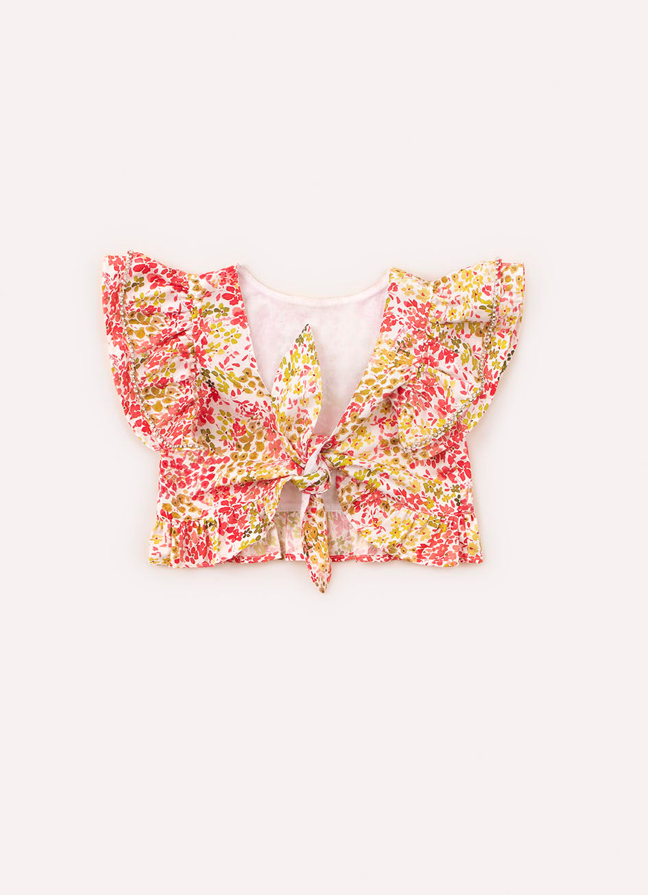 Blusa Cropped Algodão Estampado