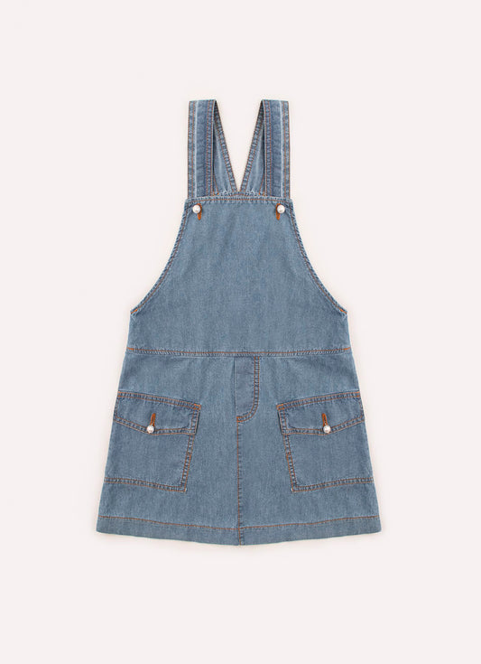 Jardineira Jeans Cargo