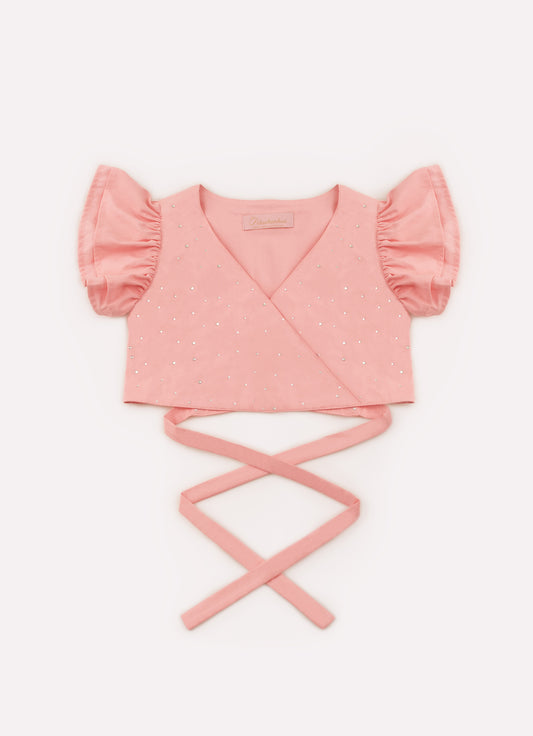 Blusa Cropped Tricoline Cristais