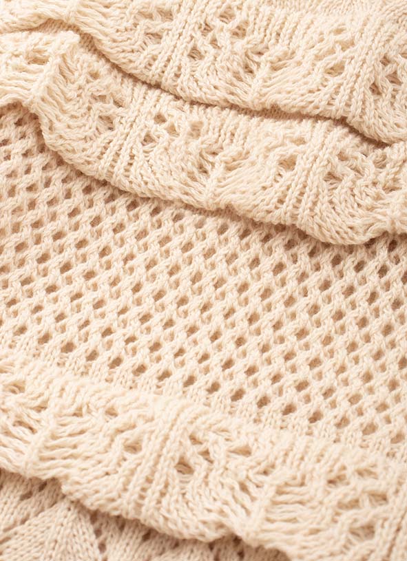 Saia Short Tricot Ponto Crochê