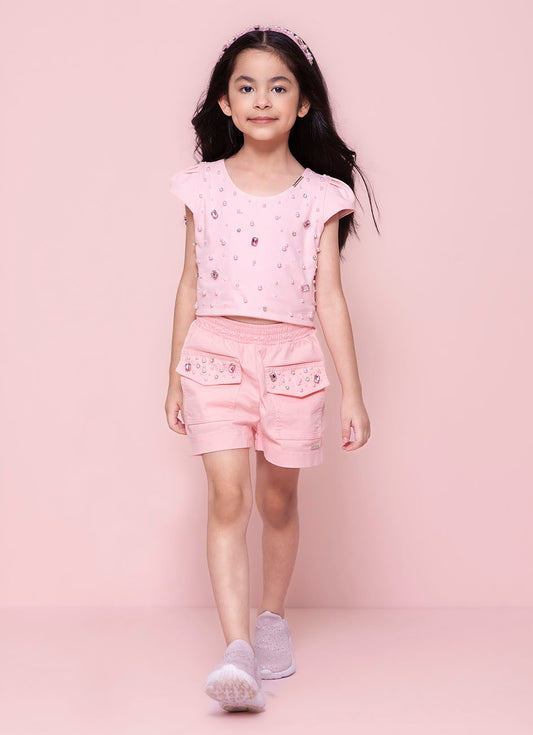 Blusa Cropped Cotton Bordados