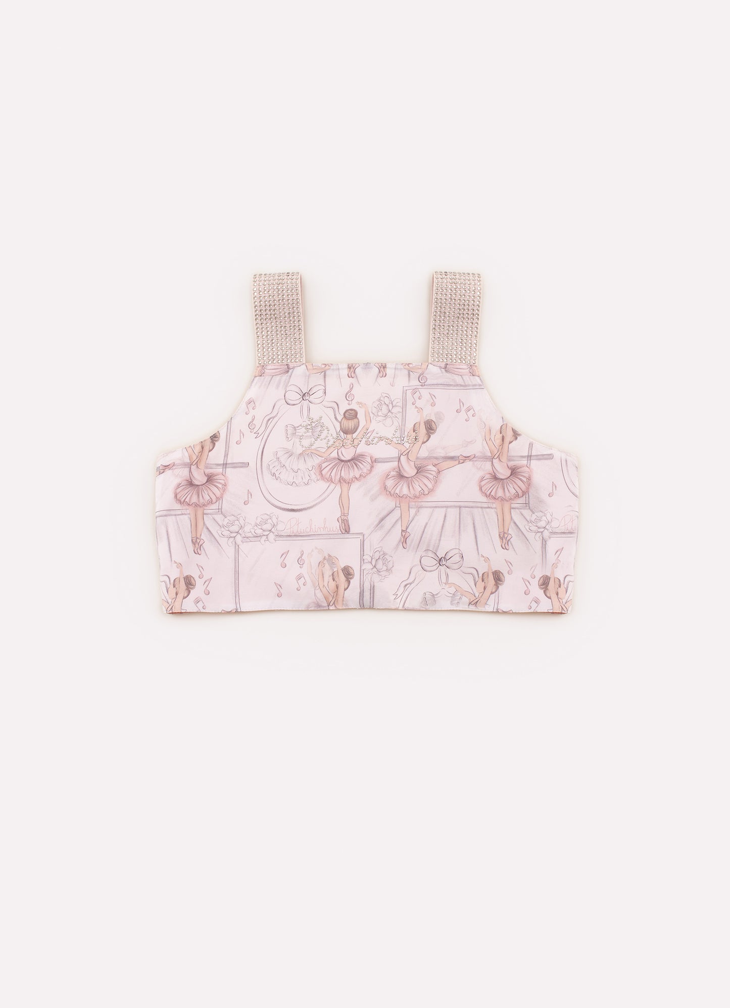 Blusa Alça Cropped Algodão Estampado
